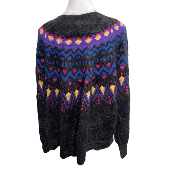 Time and Tru Fair Isle Sweater Black Multicolor Size XXL (20) - Picture 3 of 10